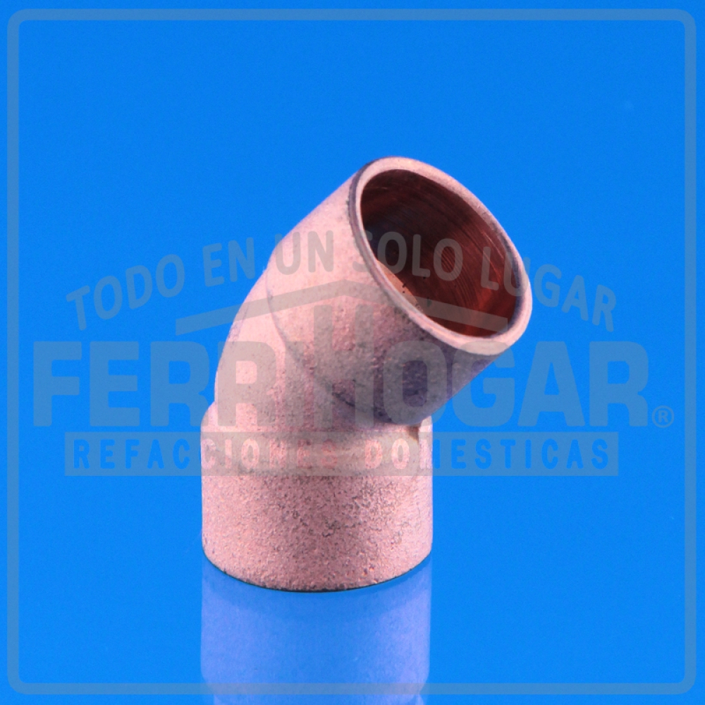 CODO DE COBRE 45 DE 1/2 SOLDABLE