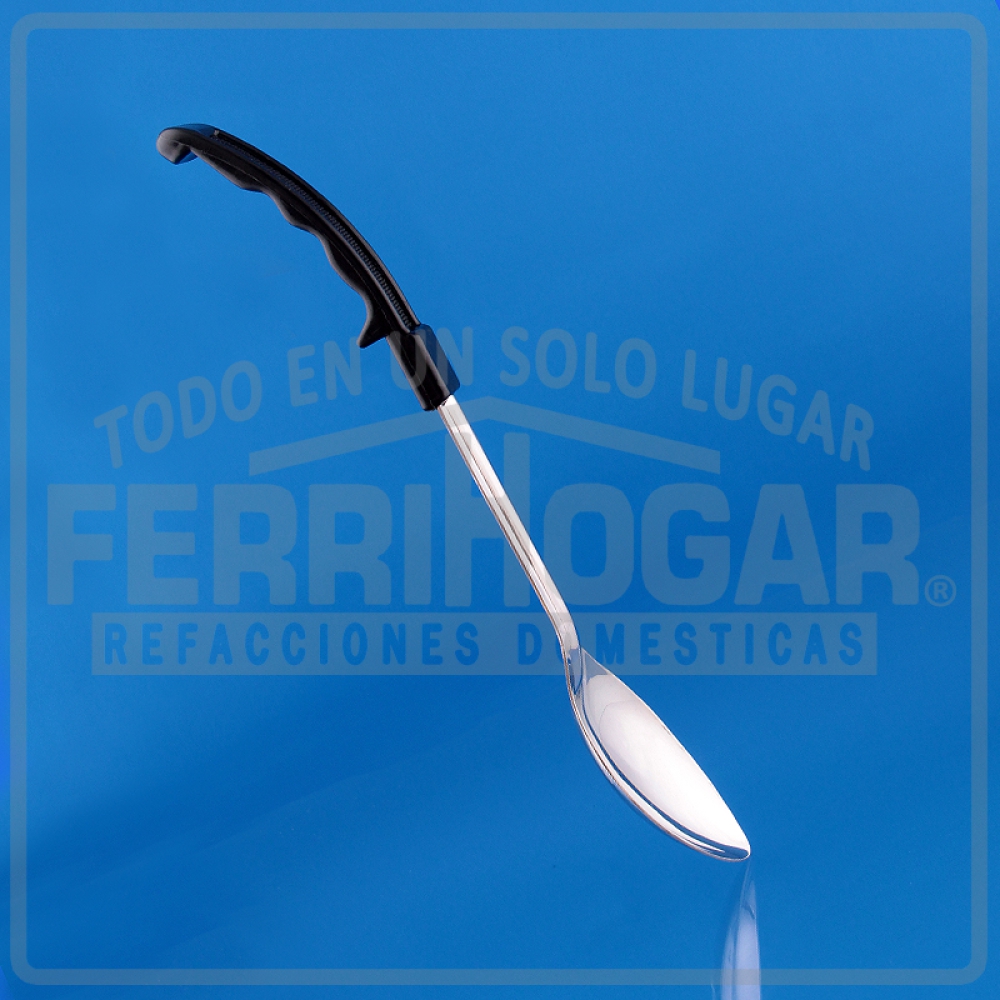 CUCHARA LISA 13 PULGADAS INOXIDABLE MANGO PLASTICO