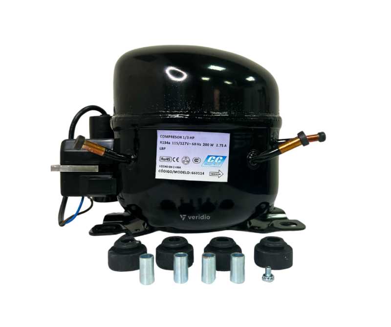 COMPRESOR 1/3 HP115/127V GAS 134A CC