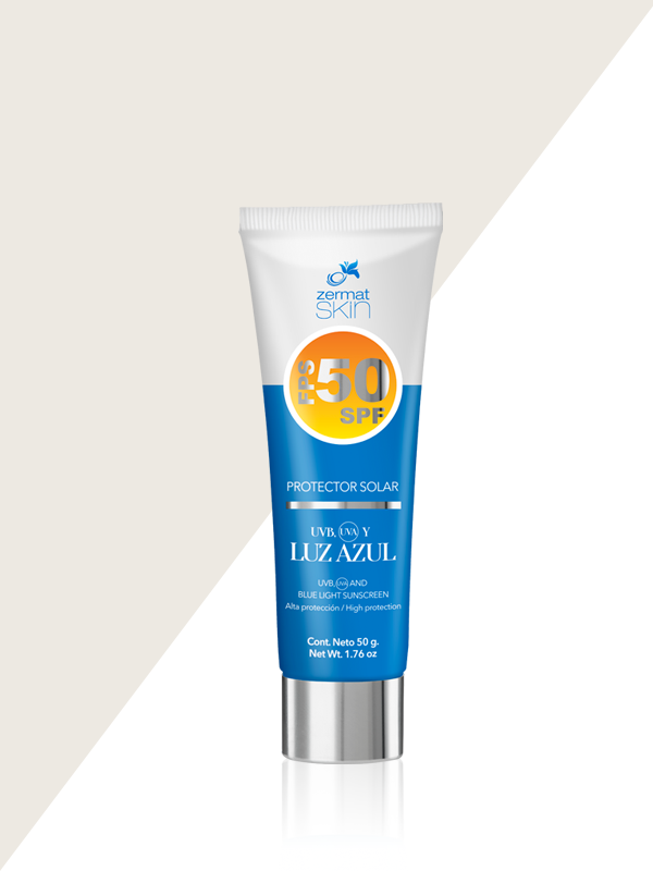 Protector Solar Luz Azul  FPS 50 Interiores y Exteriores  Zermat Skin
